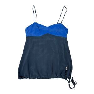 Fairly 100% Silk Two Tone Cinch Waist Tank Top Women's 40